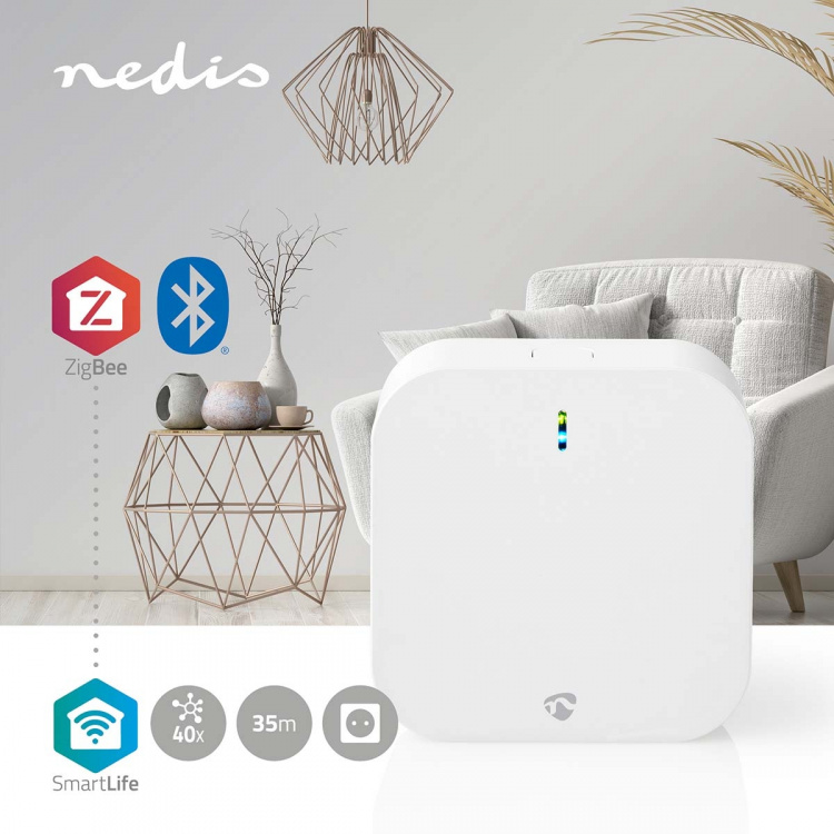 Nedis SmartLife Gateway | Bluetooth® / Zigbee 3.0 | 50 Enheter | Strömadapter | Android™ / IOS | Vit