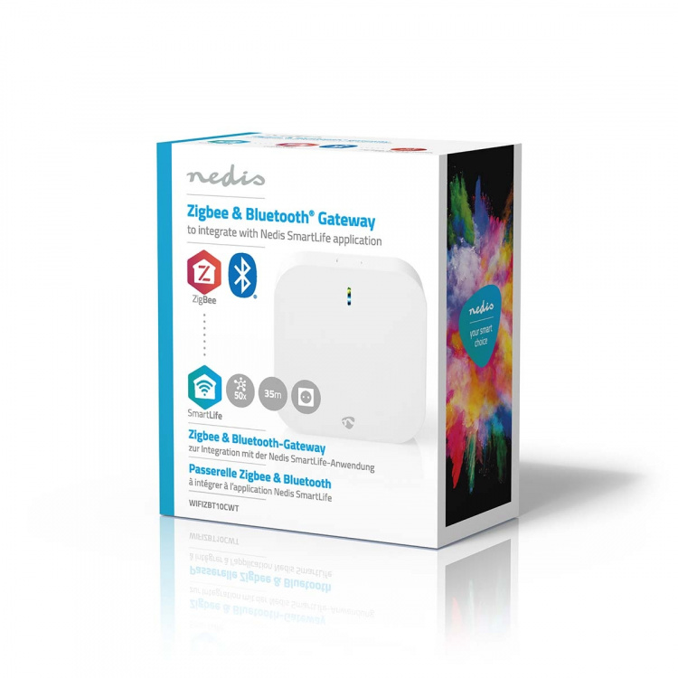 Nedis SmartLife Gateway | Bluetooth® / Zigbee 3.0 | 50 Enheter | Strömadapter | Android™ / IOS | Vit
