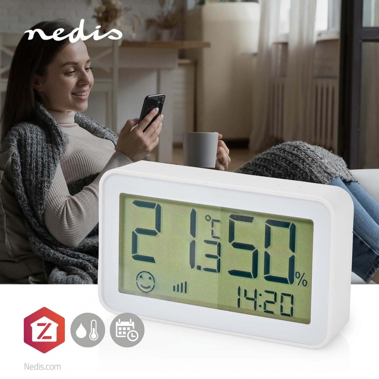 Nedis SmartLife Klimatsensor | Zigbee 3.0 | Batteridriven | Android™ / IOS | Vit Nedis SmartLife Klimatsensor | Zigbee 3.0 | Batteridriven | Android™ / IOS | Vit