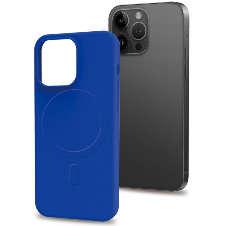 Celly Cromomag Soft rubber case MagSafe iPhone 15 Pro Blå Celly Cromomag Soft rubber case MagSafe iPhone 15 Pro Blå