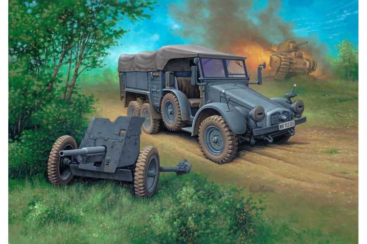 Revell Krupp Protze KFZ 69 with 3,7cm Pak 1:76 Revell Krupp Protze KFZ 69 with 3,7cm Pak 1:76
