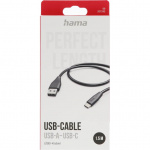 Hama Laddkabel USB-A till USB-C Svart 1,5m Hama Laddkabel USB-A till USB-C Svart 1,5m