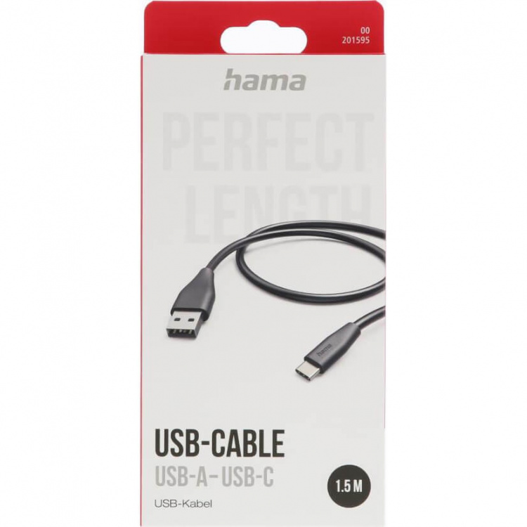 Hama Laddkabel USB-A till USB-C Svart 1,5m Hama Laddkabel USB-A till USB-C Svart 1,5m