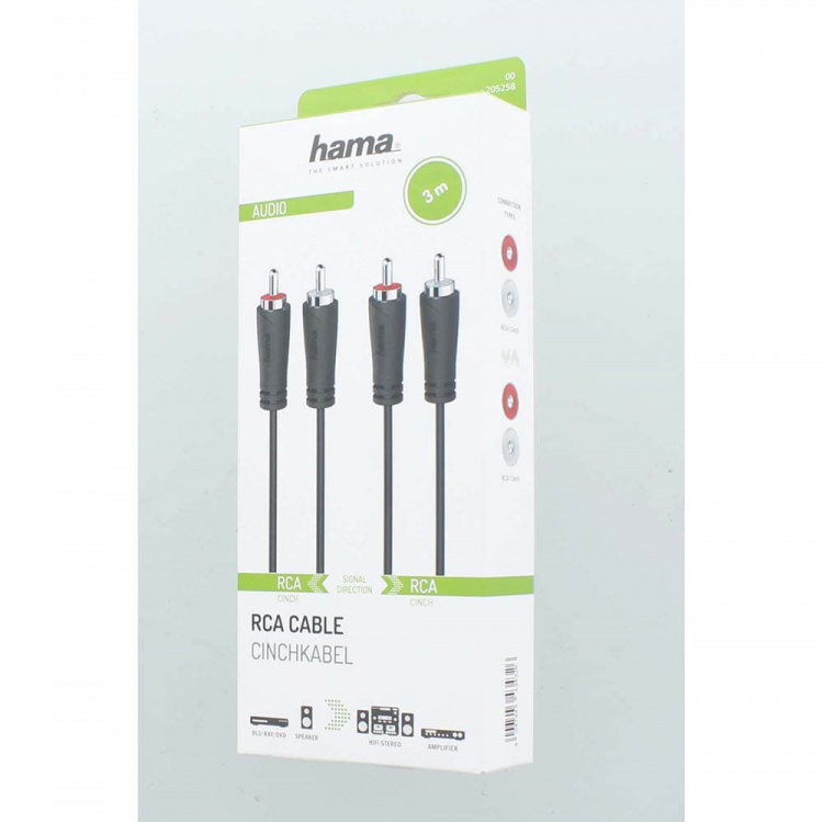 Hama Kabel Audio 2 RCA-kontakter - 2 RCA-kontakter 3,0 m