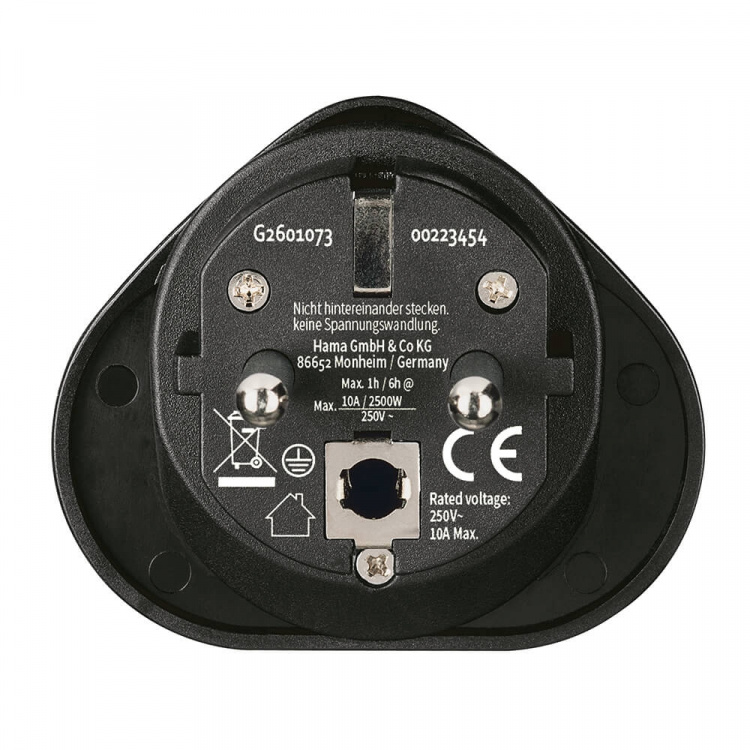 Hama Reseadapter Typ E/F Universal Världen-EU Svart