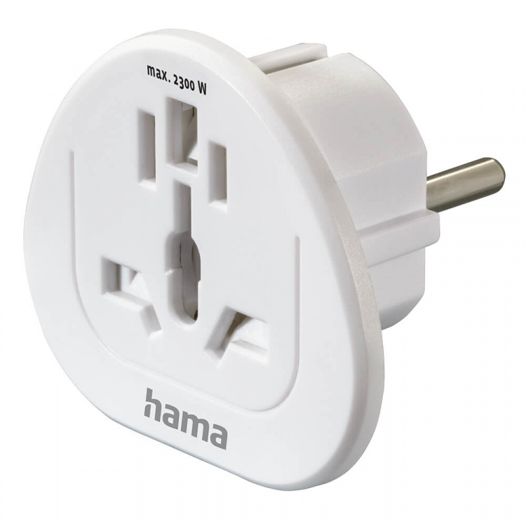 Hama Reseadapter Typ E/F Universal Världen-EU Vit