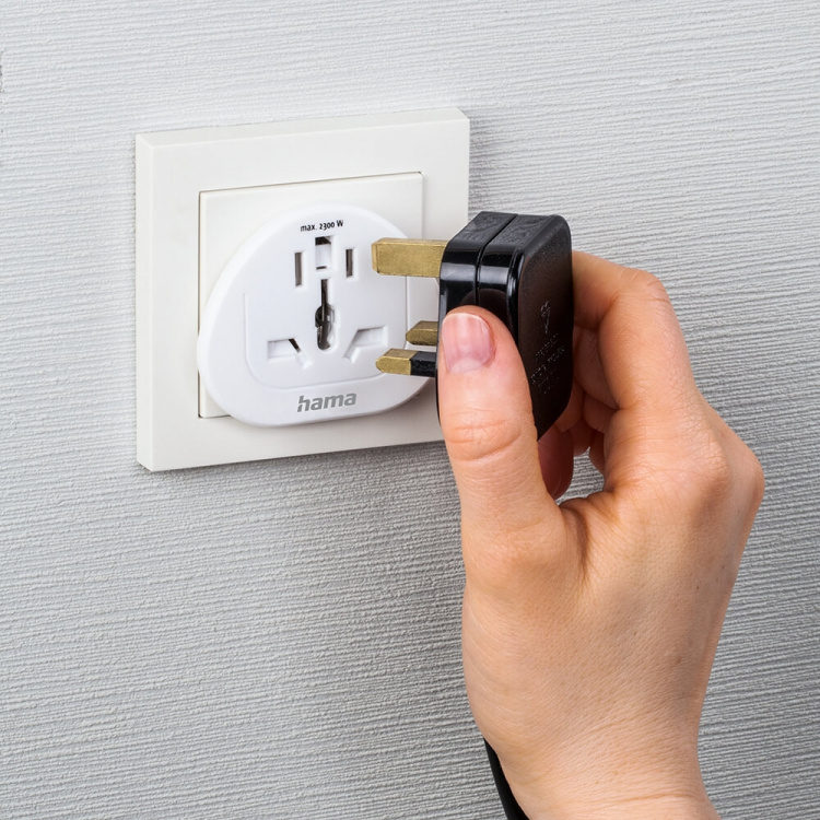 Hama Reseadapter Typ E/F Universal Världen-EU Vit