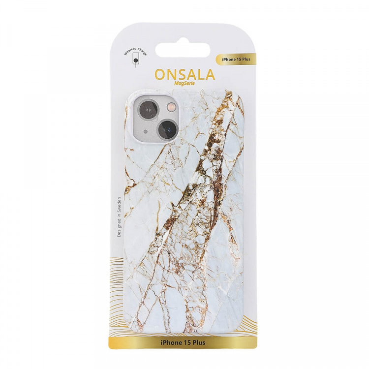 Onsala Mobilskal MagSeries White Rhino Marble - iPhone 15 Plus