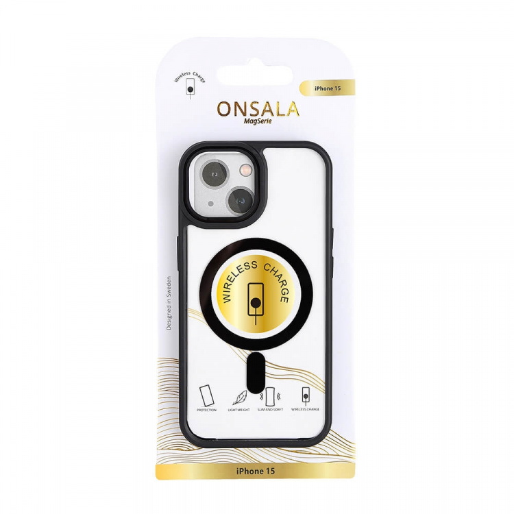 Onsala Mobilskal Bumper MagSeries Black & Clear - iPhone 13/14/15