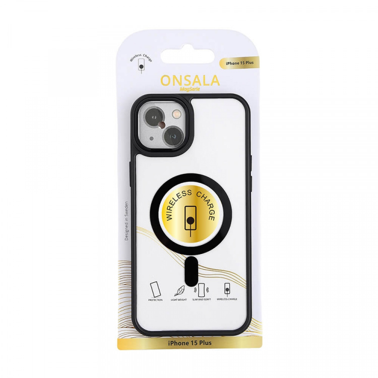 Onsala Mobilskal Bumper MagSeries Black & Clear - iPhone 15 Plus