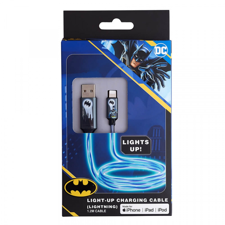 BATMAN USB A till Lightning Light-Up 1,2m MFI Bat Logo