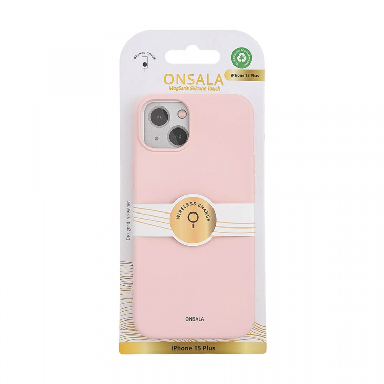 Onsala Mobilskal Silikon MagSeries Chalk Pink - iPhone 15 Plus