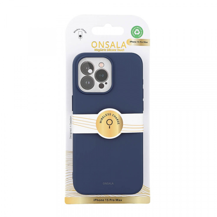 Onsala Mobilskal Silikon MagSeries Dark Blue - iPhone 15 Pro Max Onsala Mobilskal Silikon MagSeries Dark Blue - iPhone 15 Pro Max