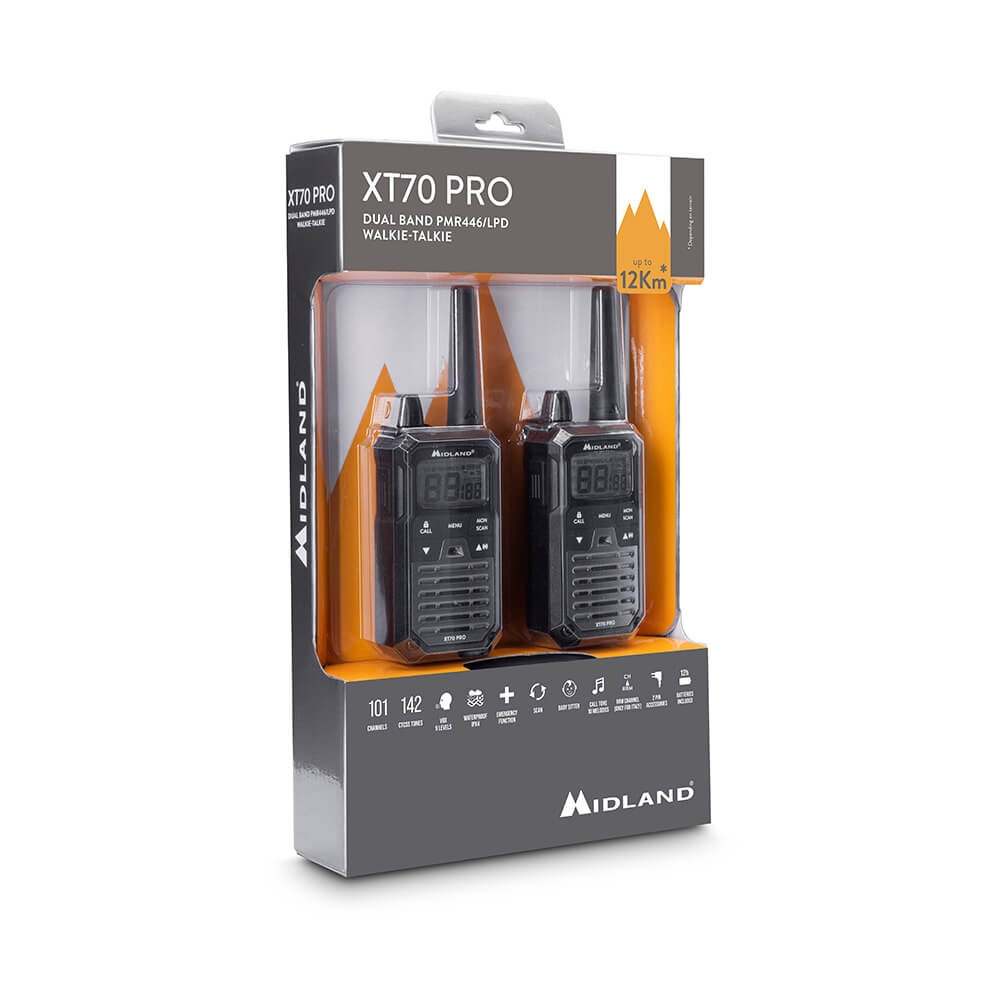 Walkie Talkie Midland XT70 - 2 Radio Professionali Dual Band, 12km Portata, Ricarica Rapida - Foto 9
