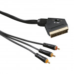 Hama Kabel Video Scart-3xRCA Guld Svart 1.5m