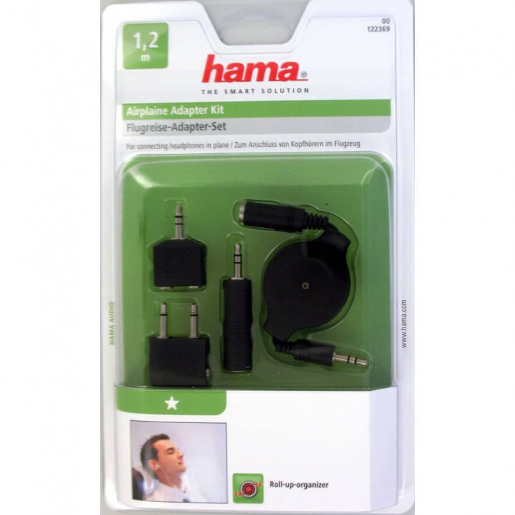 Hama Adapter Kit Inkl Kabel 3.5mm Roll-Up 1.2m Hama Adapter Kit Inkl Kabel 3.5mm Roll-Up 1.2m