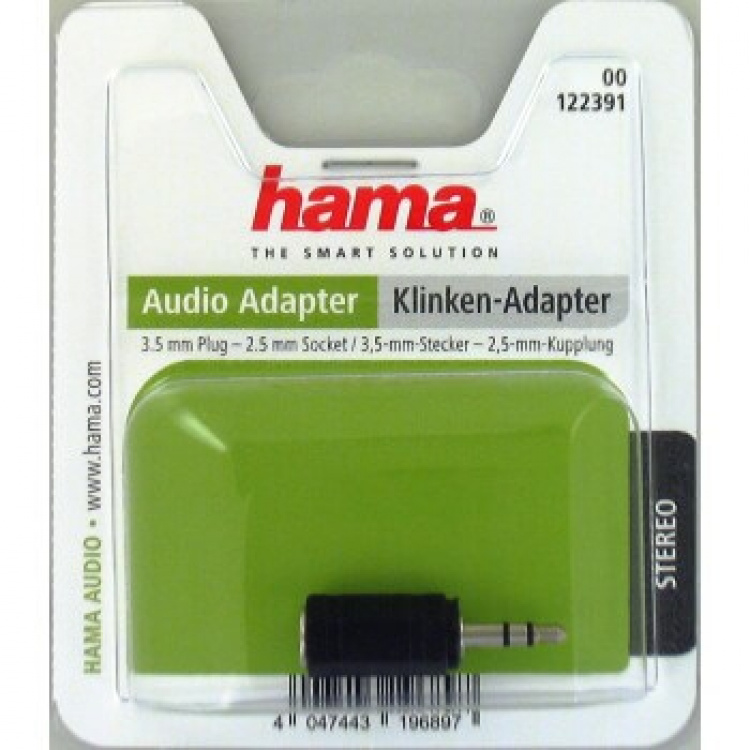 Hama Adapter Audio 3.5mm-2.5mm Hane-Hona Stereo Svart