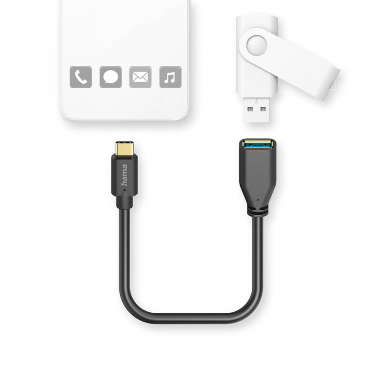 Hama Adapterkabel USB OTG USB-C till USB-A Svart