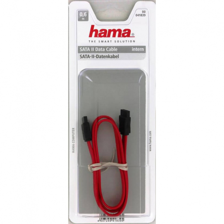 Hama Kabel Intern SATA II Röd 0.6m Hama Kabel Intern SATA II Röd 0.6m