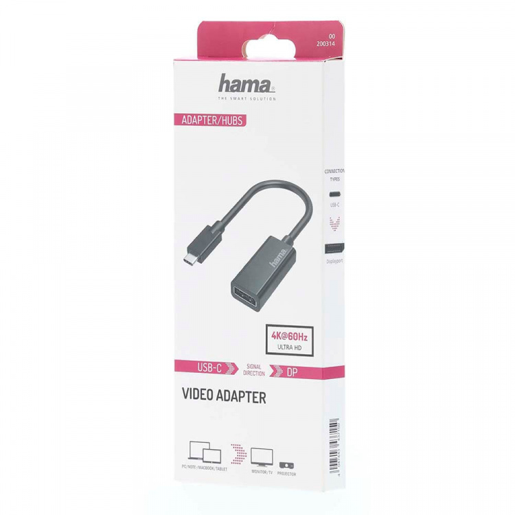 Hama Adapter Video USB-C till DisplayPort Ultra-HD 4K Hama Adapter Video USB-C till DisplayPort Ultra-HD 4K