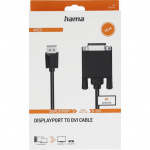 Hama Kabel DisplayPort till DVI Ultra-HD 4K Svart 1,5m