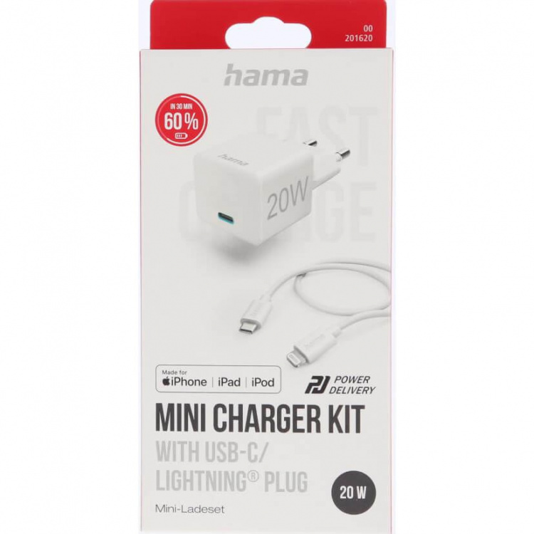 Hama Snabbladdare 220V USB-C-Lightning Hama Snabbladdare 220V USB-C-Lightning