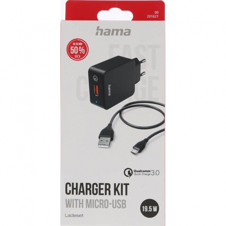 Hama Laddare Micro-USB 220V Svart 1,5m Hama Laddare Micro-USB 220V Svart 1,5m