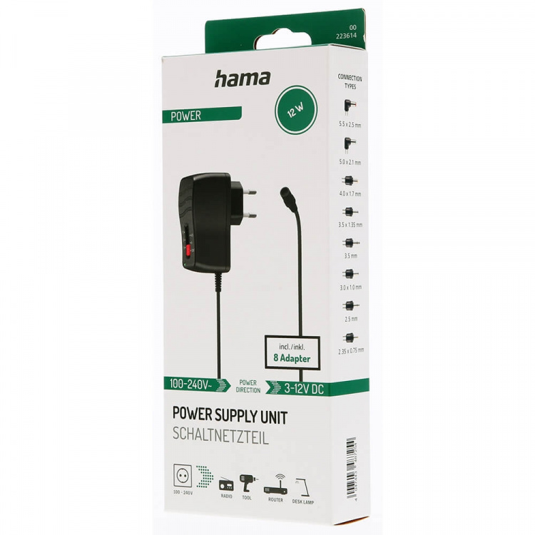 Hama Universell Omkopplingsbar Strömförsörjningsenhet 1000mA 8 Adapters Hama Universell Omkopplingsbar Strömförsörjningsenhet 1000mA 8 Adapters