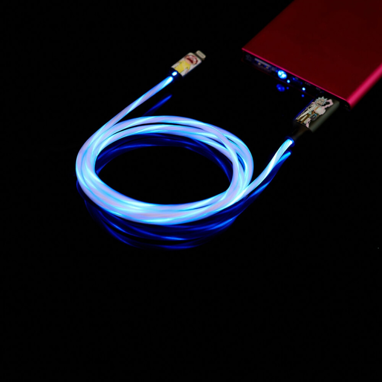 RICK&MORTY USB A till Lightning Light-Up 1,2m MFI Shock