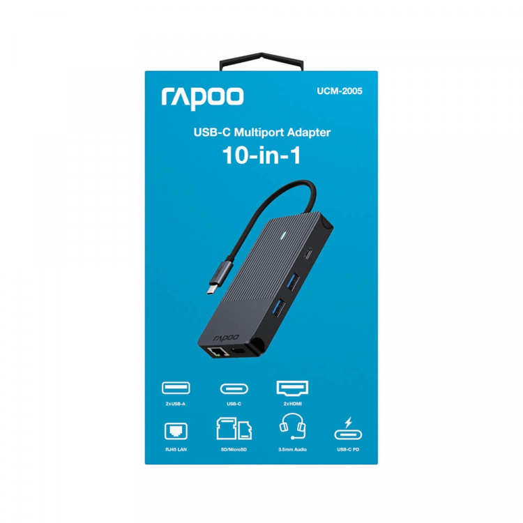 Rapoo Multiport USB-C UCM-2005 10-i-1 USB-C-Adapter Rapoo Multiport USB-C UCM-2005 10-i-1 USB-C-Adapter
