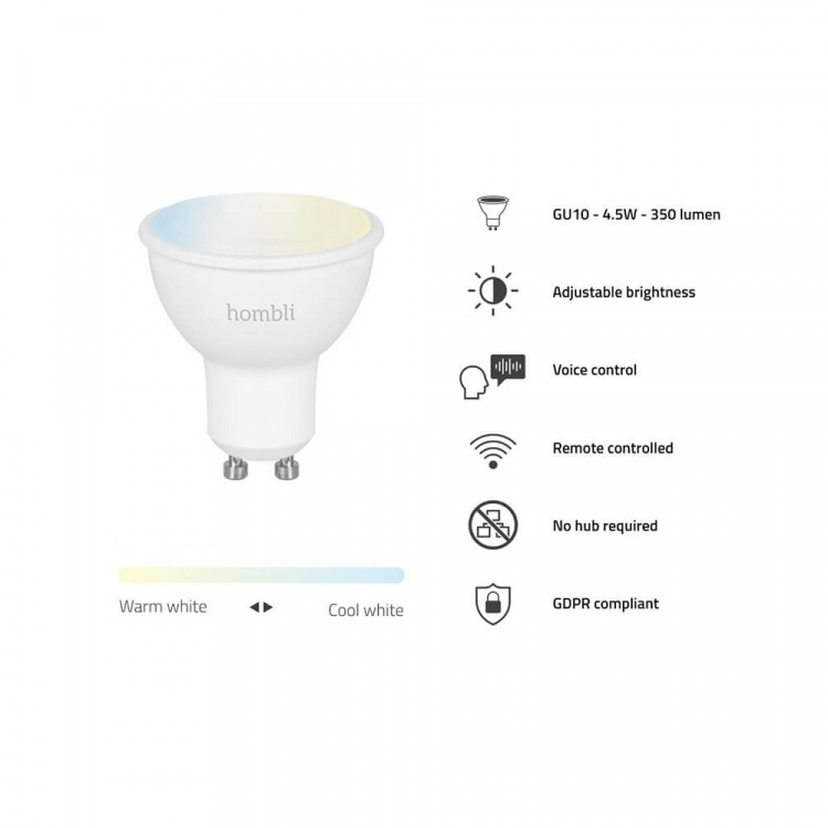 Hombli Smart Spot GU10 4.5W Promo 2-Pack CCT