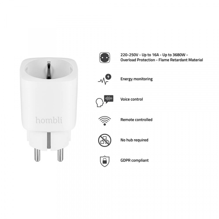 Hombli EU Smart Plug Vit Hombli EU Smart Plug Vit