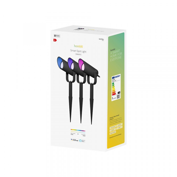 Hombli Smart Utomhus Spotlight 3-pack RGB CCT Svart Hombli Smart Utomhus Spotlight 3-pack RGB CCT Svart