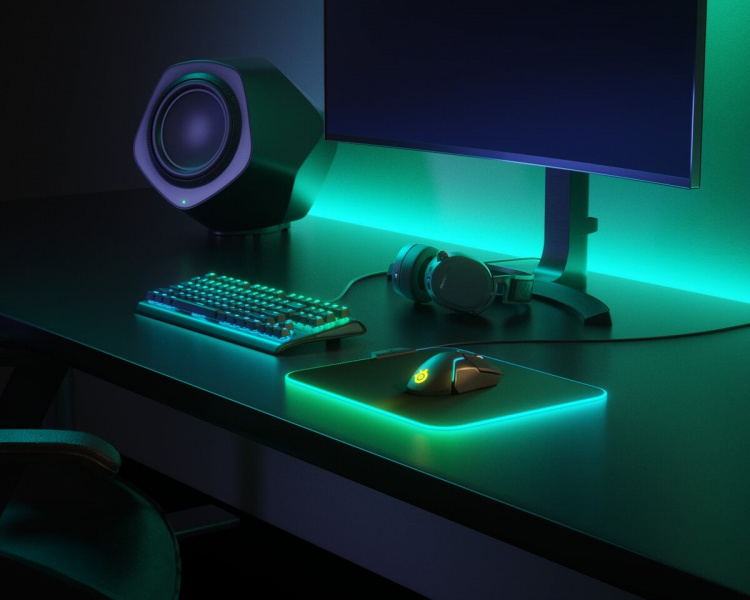 SteelSeries QcK Prism - Musmatta Medium med RGB-belysning