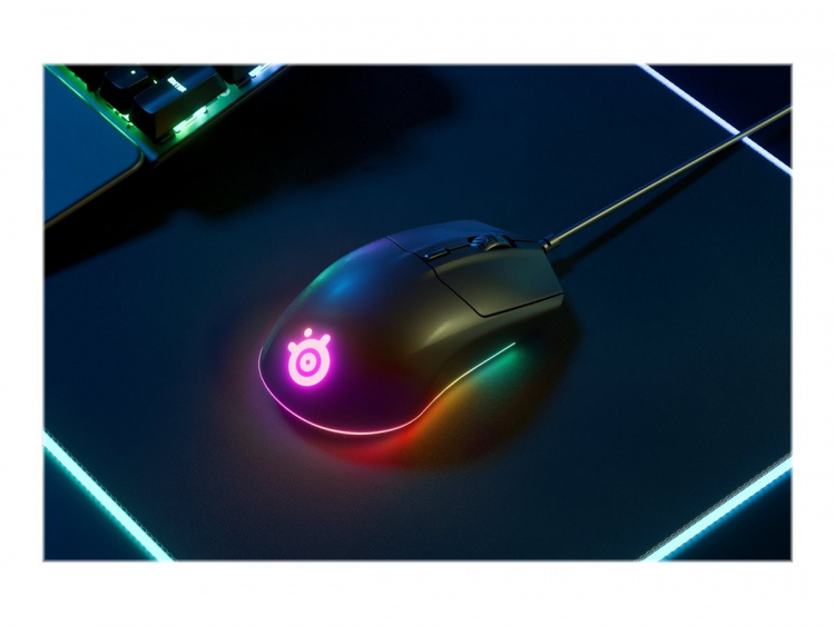 SteelSeries Rival 3 - Optisk Gamingmus med RGB-belysning, Svart