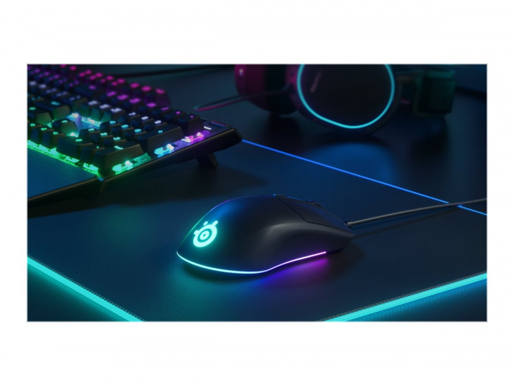SteelSeries Rival 3 - Optisk Gamingmus med RGB-belysning, Svart