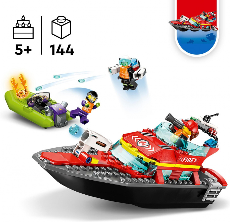 LEGO City Fire 60373 - Brandräddningsbåt