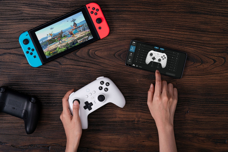 8BitDo Ultimate Bluetooth Controller, Vit, Switch / PC
