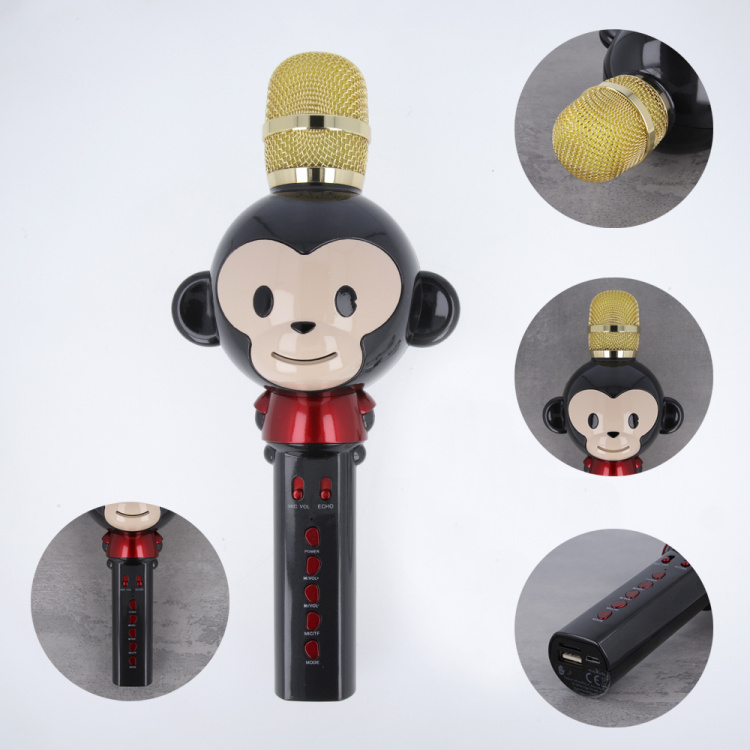 Maxlife Animal MX-100 - Bluetooth Karaoke-mikrofon med inbyggd högtalare, Svart