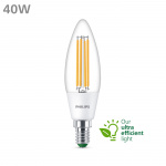 Philips LED E14 B35 Kron 2,3W (40W) Klar 485lm 2700K Energiklass A Philips LED E14 B35 Kron 2,3W (40W) Klar 485lm 2700K Energiklass A