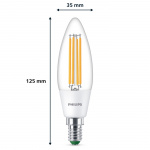 Philips LED E14 B35 Kron 2,3W (40W) Klar 485lm 2700K Energiklass A Philips LED E14 B35 Kron 2,3W (40W) Klar 485lm 2700K Energiklass A