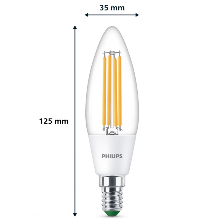 Philips LED E14 B35 Kron 2,3W (40W) Klar 485lm 2700K Energiklass A Philips LED E14 B35 Kron 2,3W (40W) Klar 485lm 2700K Energiklass A