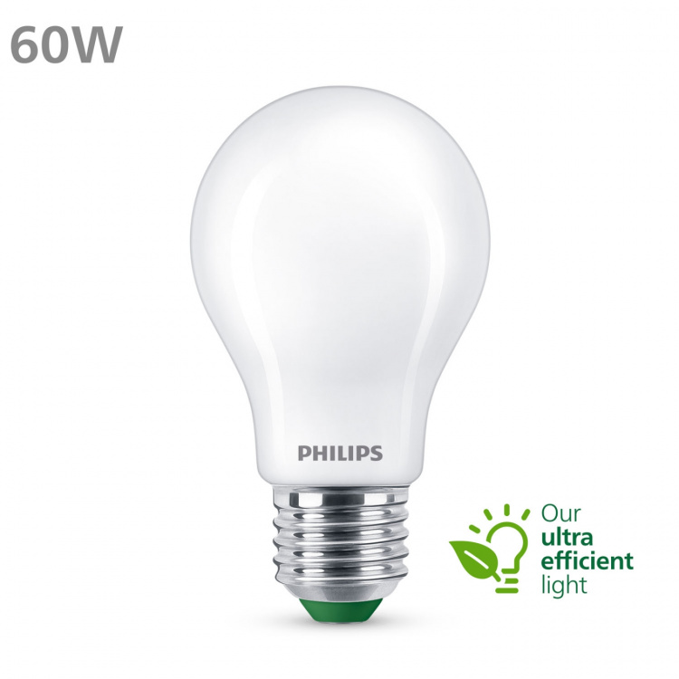 Philips LED E27 Normal 4W (60W) Frostad 840lm 2700K Energiklass A
