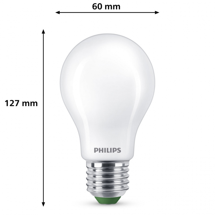Philips LED E27 Normal 4W (60W) Frostad 840lm 2700K Energiklass A
