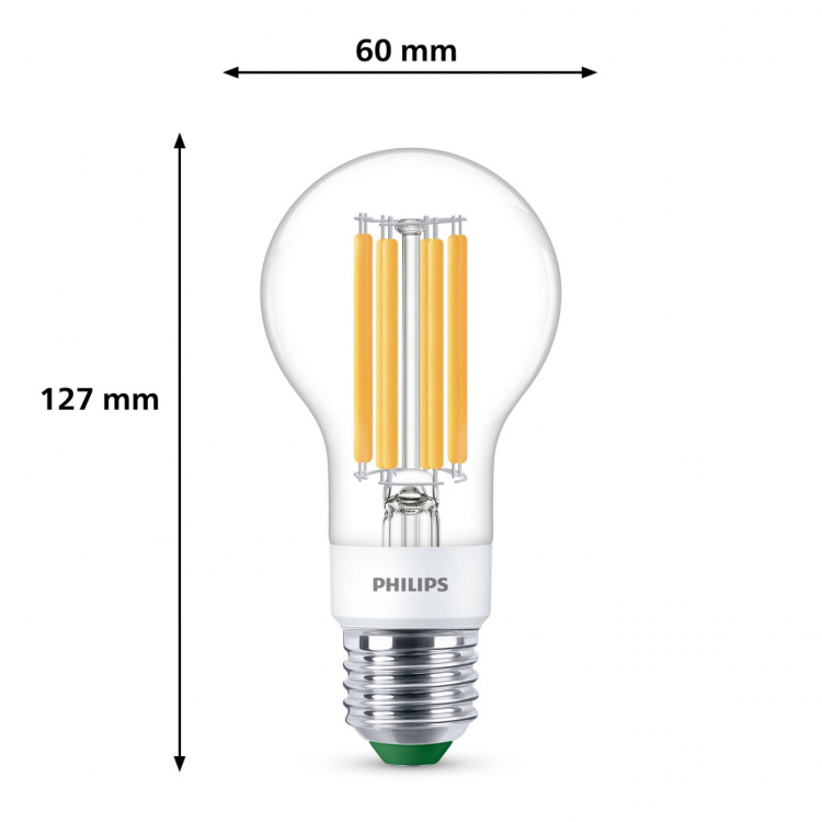 Philips LED E27 Normal 4W (60W) Klar Dimbar 840lm 2700K Energiklass A