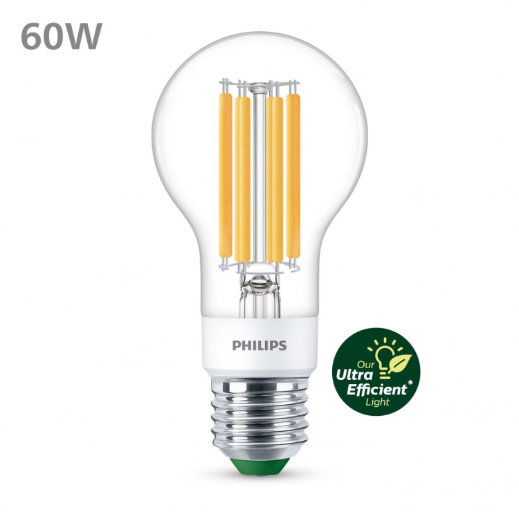 Philips LED E27 Normal 4W (60W) Klar Dimbar 840lm 2700K Energiklass A