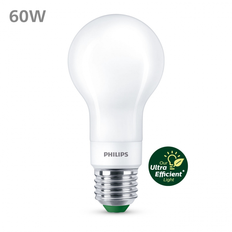 Philips LED E27 Normal 4W (60W) Frost Dimbar 840lm 2700K Energiklass A