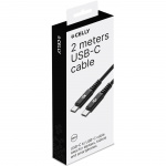 Celly USB-C till USB-C Kabel 100W 2m Svart