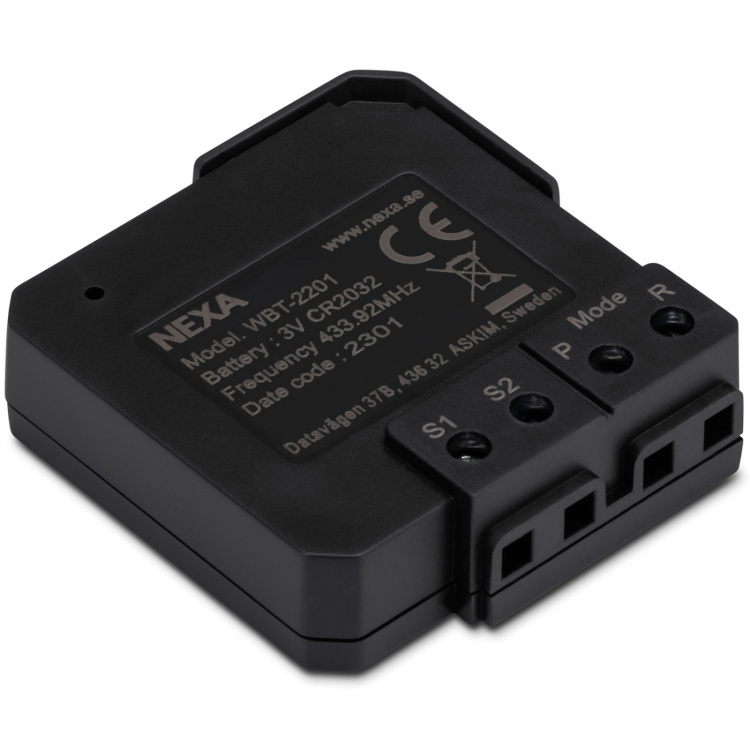 Nexa WBT-2201 Inbyggnadsändare batteri På/Av/Dimmer 2 kanaler Nexa WBT-2201 Inbyggnadsändare batteri På/Av/Dimmer 2 kanaler