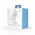 Forever MACS-100 - Trådlös 5i1 Laddstation med portabel Qi-Powerbank 5000mAh, Vit Forever MACS-100 - Trådlös 5i1 Laddstation med portabel Qi-Powerbank 5000mAh, Vit